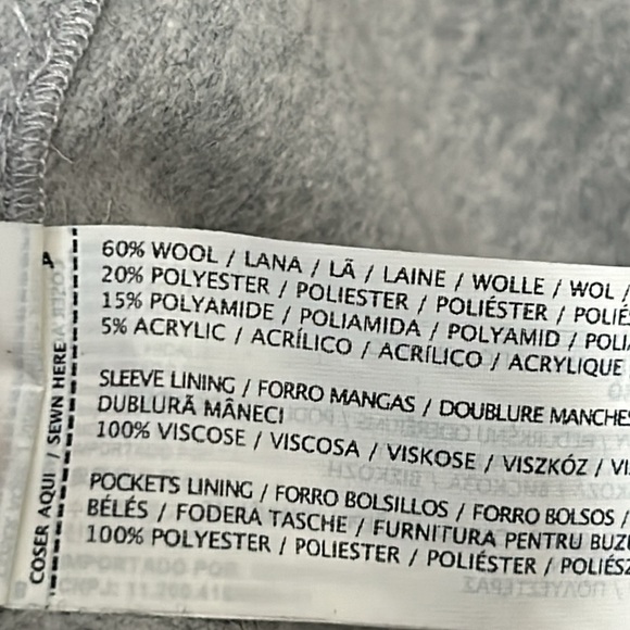 Mango Suit Grey Wool Blend Long Lined Jacket, size Small - Picture 12 of 12